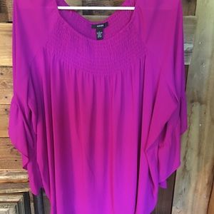 Alfani Hot Pink/Fushia Bell Sleeve Blouse, Sz L